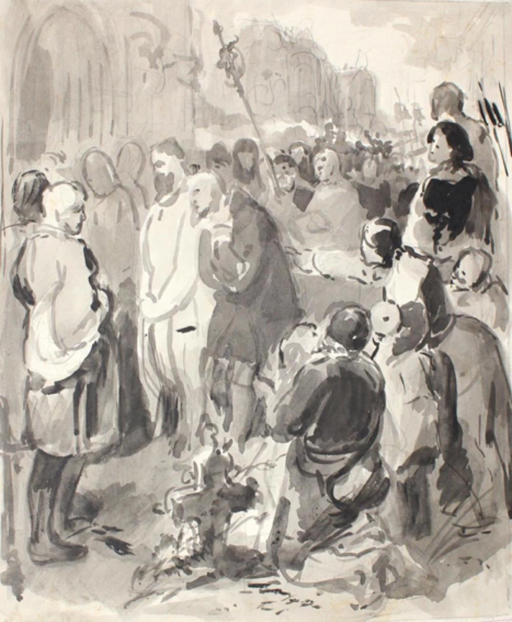 Peter Johann Nepomuk Geiger - Membro del seguito del re che beve birra e donna accusatrice
